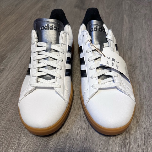 Adidas | Women’s Grand Court 2.0 White/Black/Silver Shoes | Size 9.5 - Picture 3 of 9